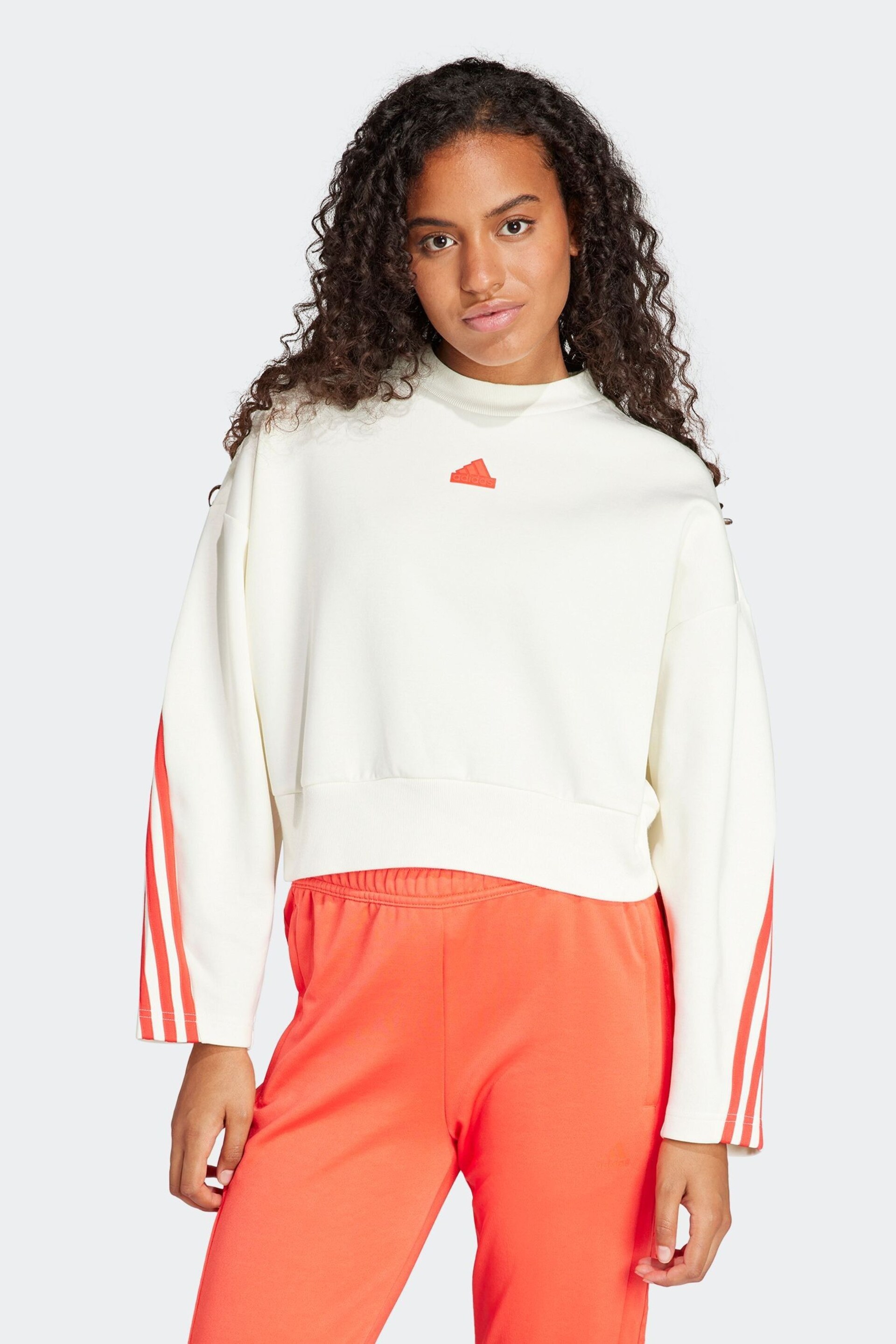 adidas White Sportswear Future Icons 3-Stripes Sweatshirt - Image 1 of 6