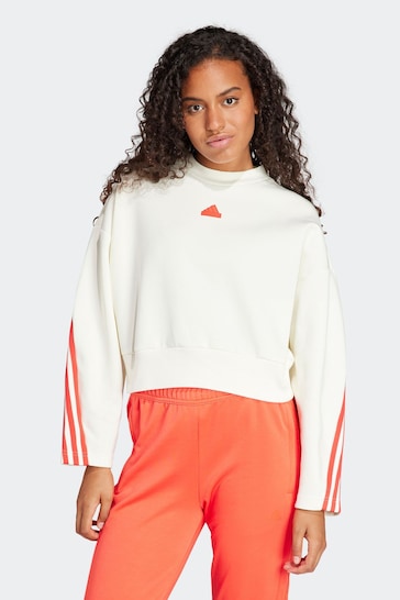 adidas White Sportswear Future Icons 3-Stripes Sweatshirt