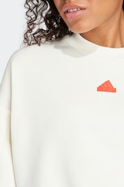 adidas White Sportswear Future Icons 3-Stripes Sweatshirt - Image 4 of 6
