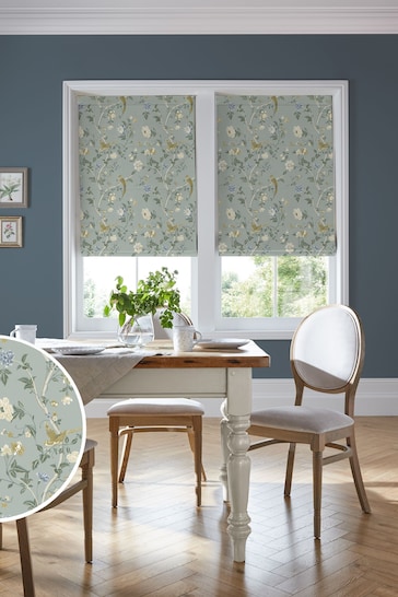 Laura Ashley Jade Green Summer Palace Made to Measure Roman Blinds