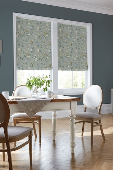 Laura Ashley Jade Green Summer Palace Made to Measure Roman Blinds