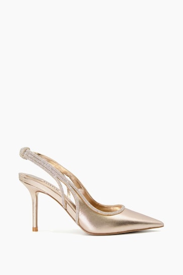 Dune London Natural Cinematic Knot Back Slingback Courts