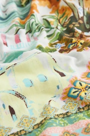 Yellow Tropical Print Jersey Bandeau Summer Mini Dress - Image 6 of 6