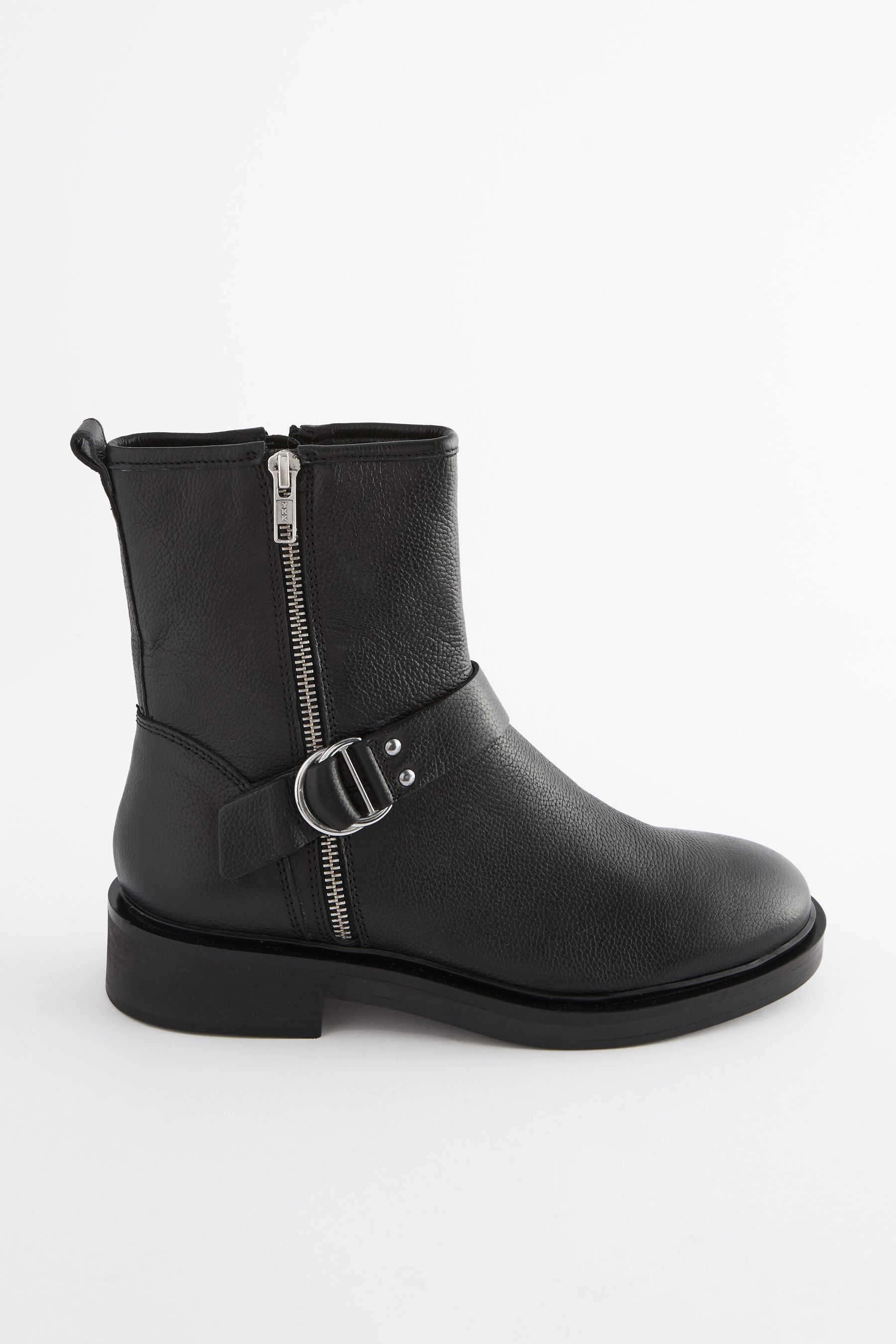 Buy Black Extra Wide Fit Forever Comfort D Ring Biker Ankle Boots from Next Luxembourg
