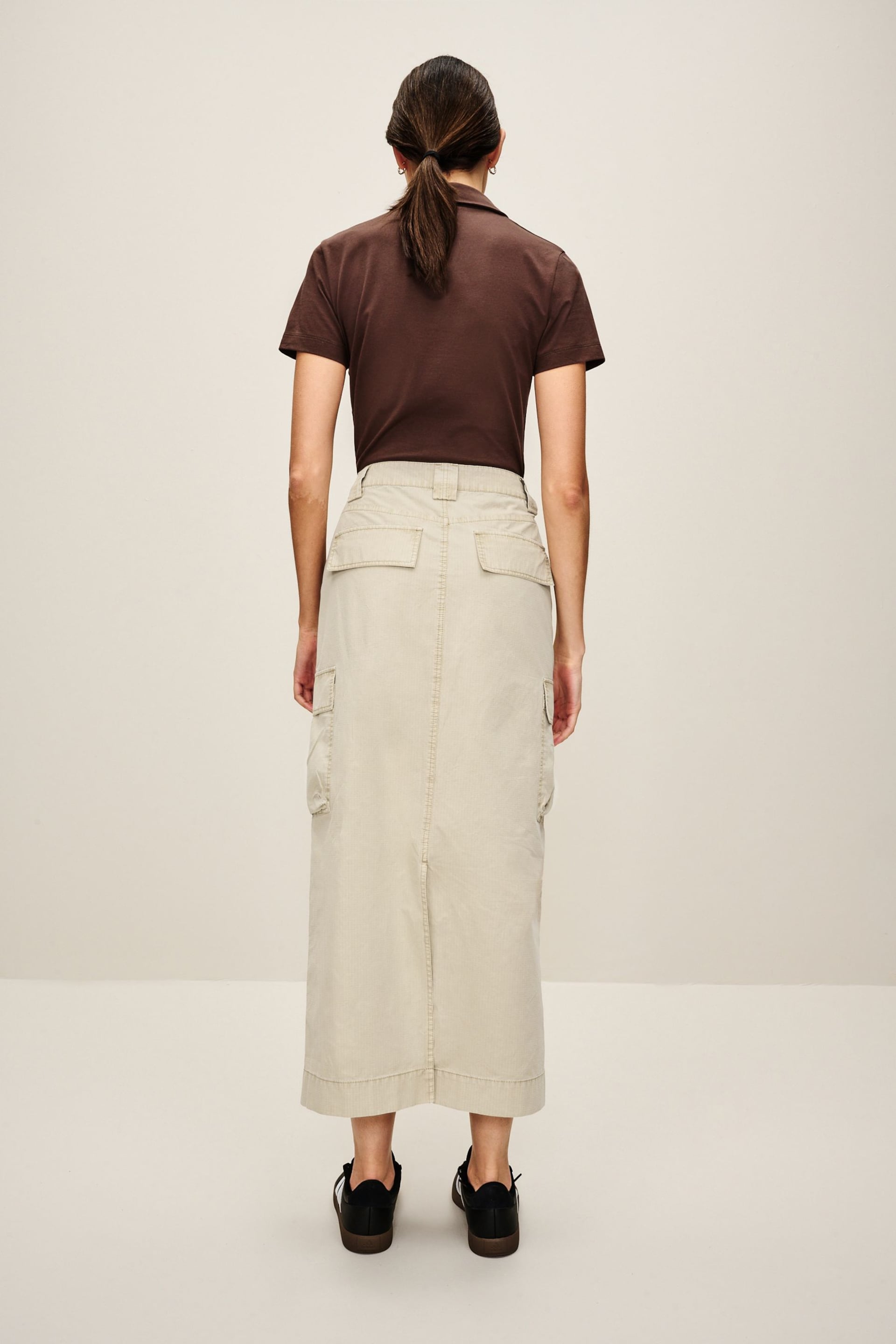 Camel Cargo Ripstop Midi Skirt - Image 3 of 6