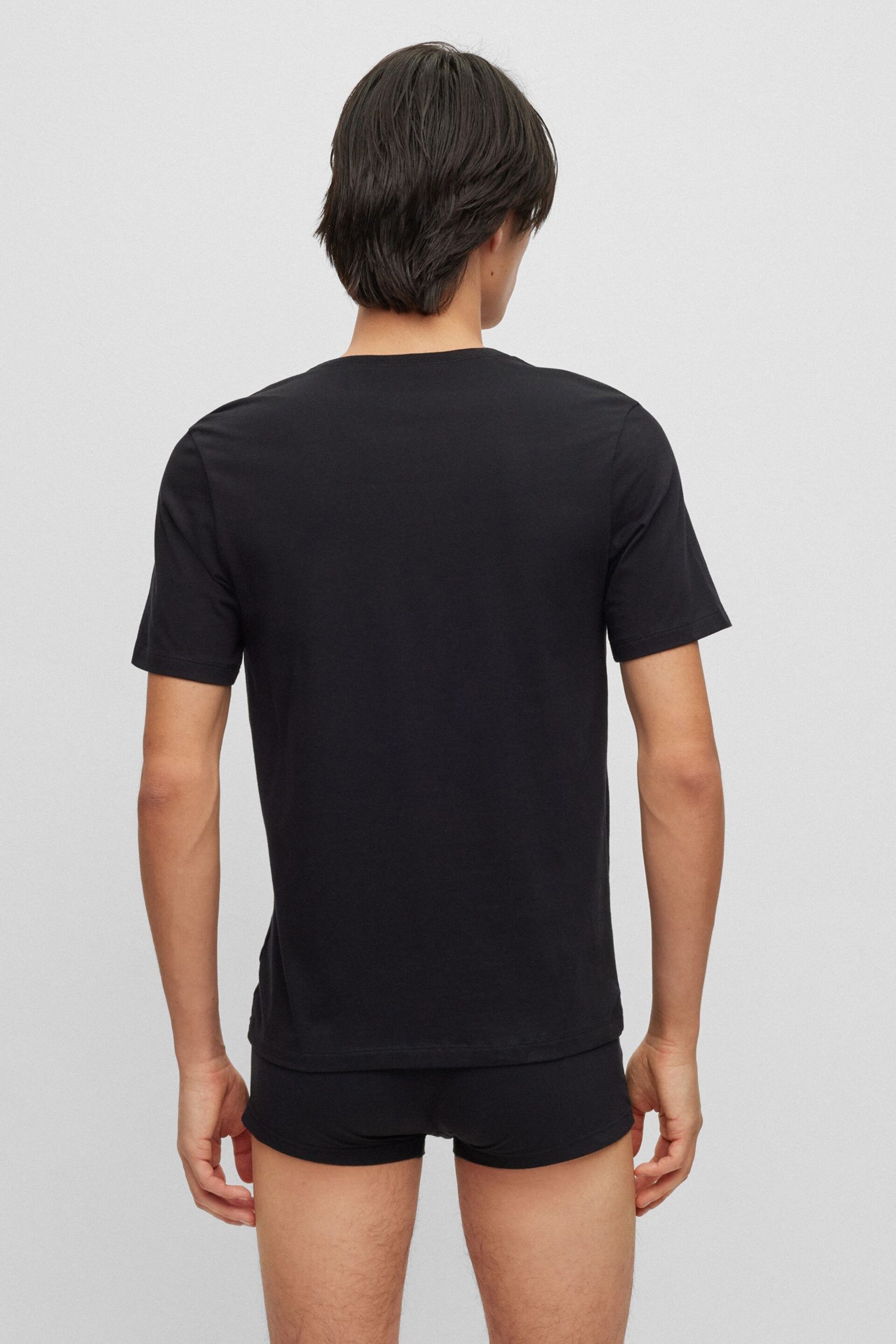 HUGO Cotton T-Shirt 3 Pack - Image 3 of 5