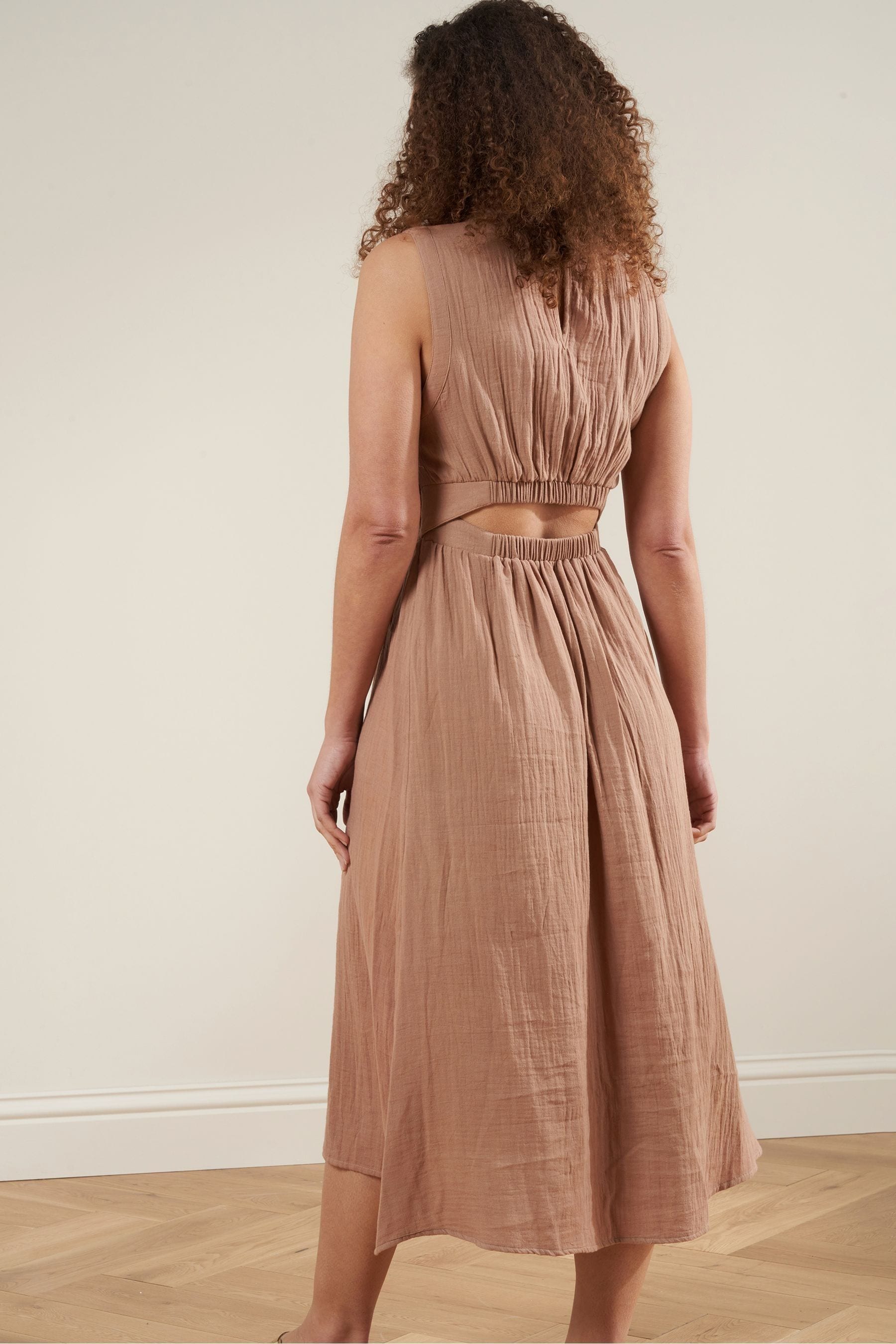 Truly Animal Cheesecloth 100 Cotton Midi Dress