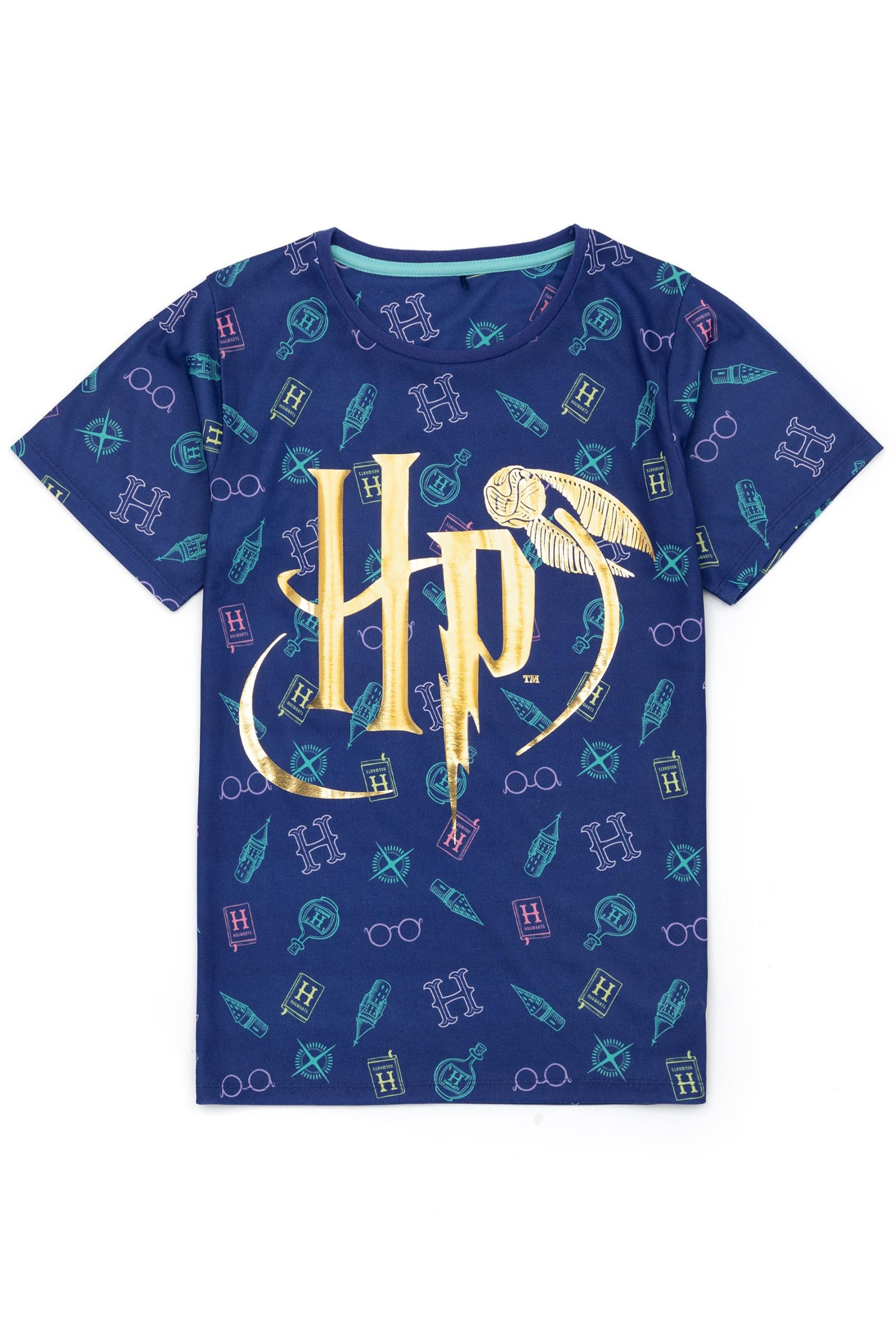 Vanilla Underground Blue Girls Harry Potter Licensing Short Pyjamas - Image 3 of 5