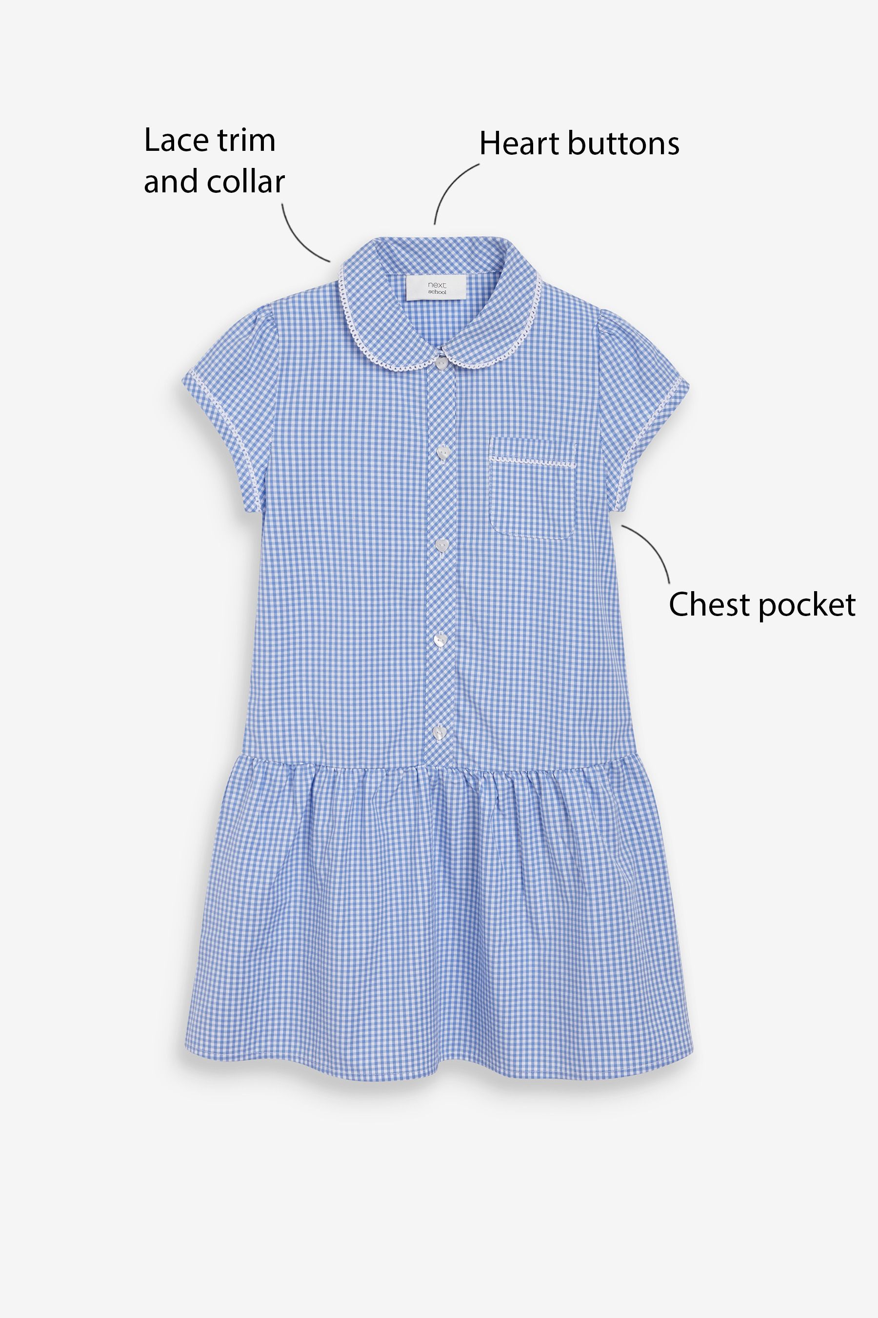 Light blue gingham school dress store