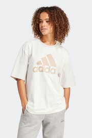 adidas White Boyfriend Sportswear Essentials Big Logo T-Shirt - Image 1 of 6