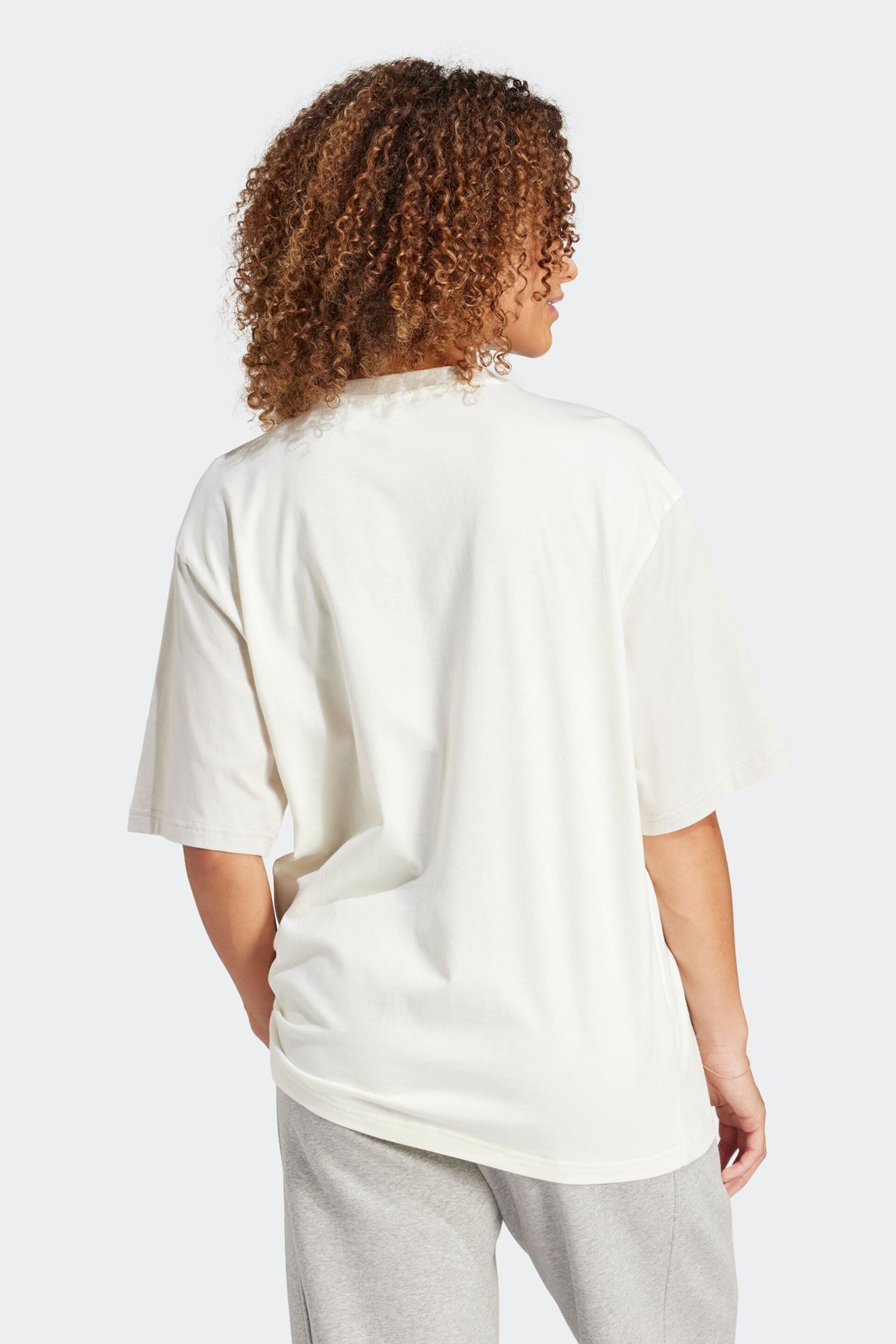 adidas White Boyfriend Sportswear Essentials Big Logo T-Shirt - Image 2 of 6