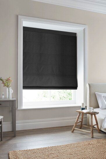 Laura Ashley Charcoal Grey Swanson Made to Measure Roman Blind