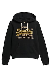 Superdry Jet Black Embellished vl Graphic Hoodie - Image 4 of 5