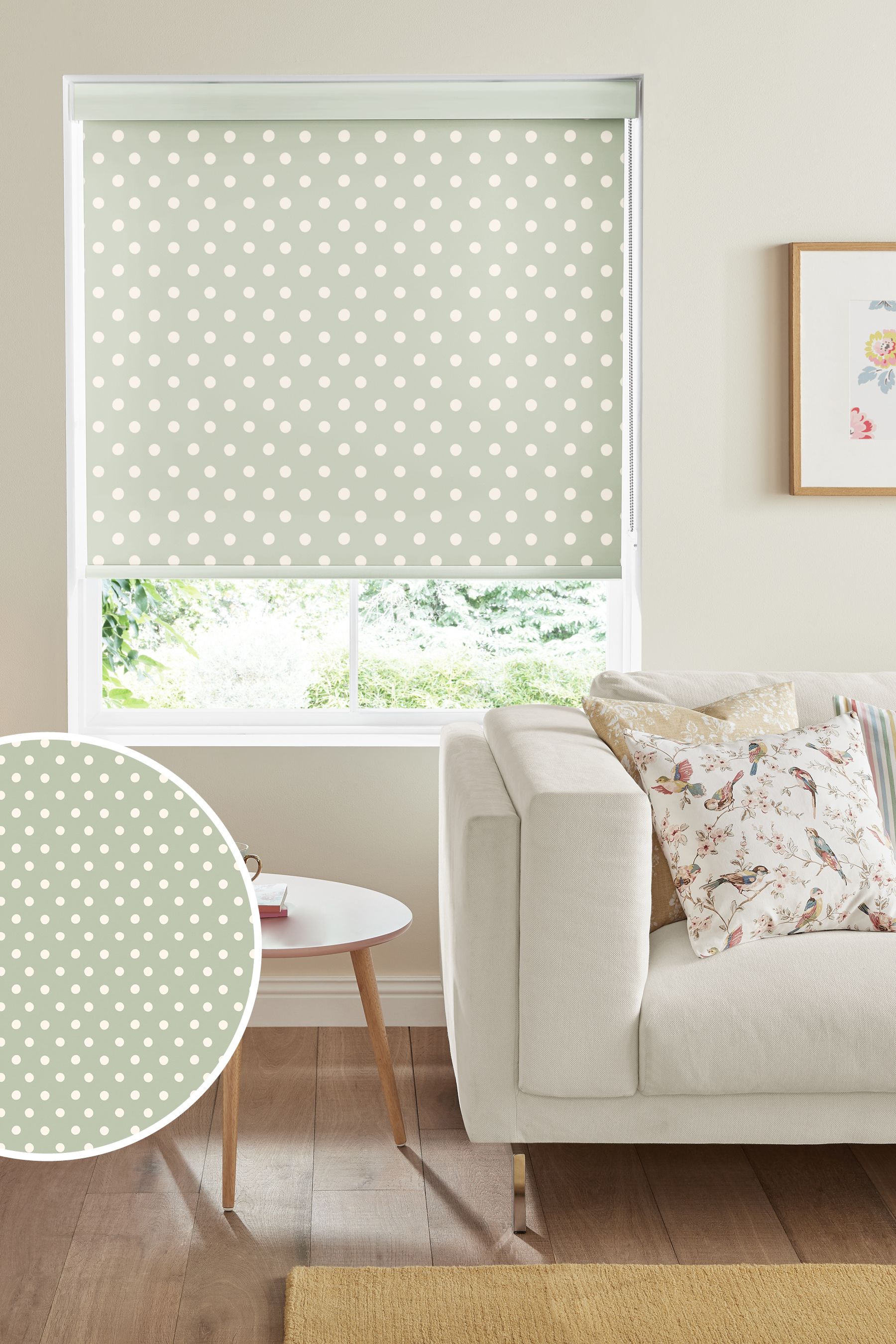 Buy Cath Kidston Green Button Spot Aloe Made to Measure Roller