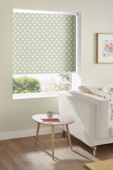 Cath Kidston Green Button Spot Aloe Made to Measure Roller Blind
