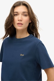 Superdry Richest Navy Essential Logo Emb T-Shirt - Image 3 of 5