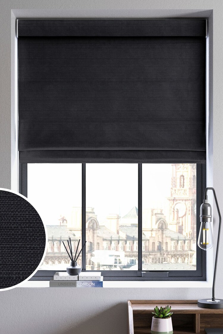 Black Voyage Maison Jasper Made To Measure Roman Blind - Image 1 of 8