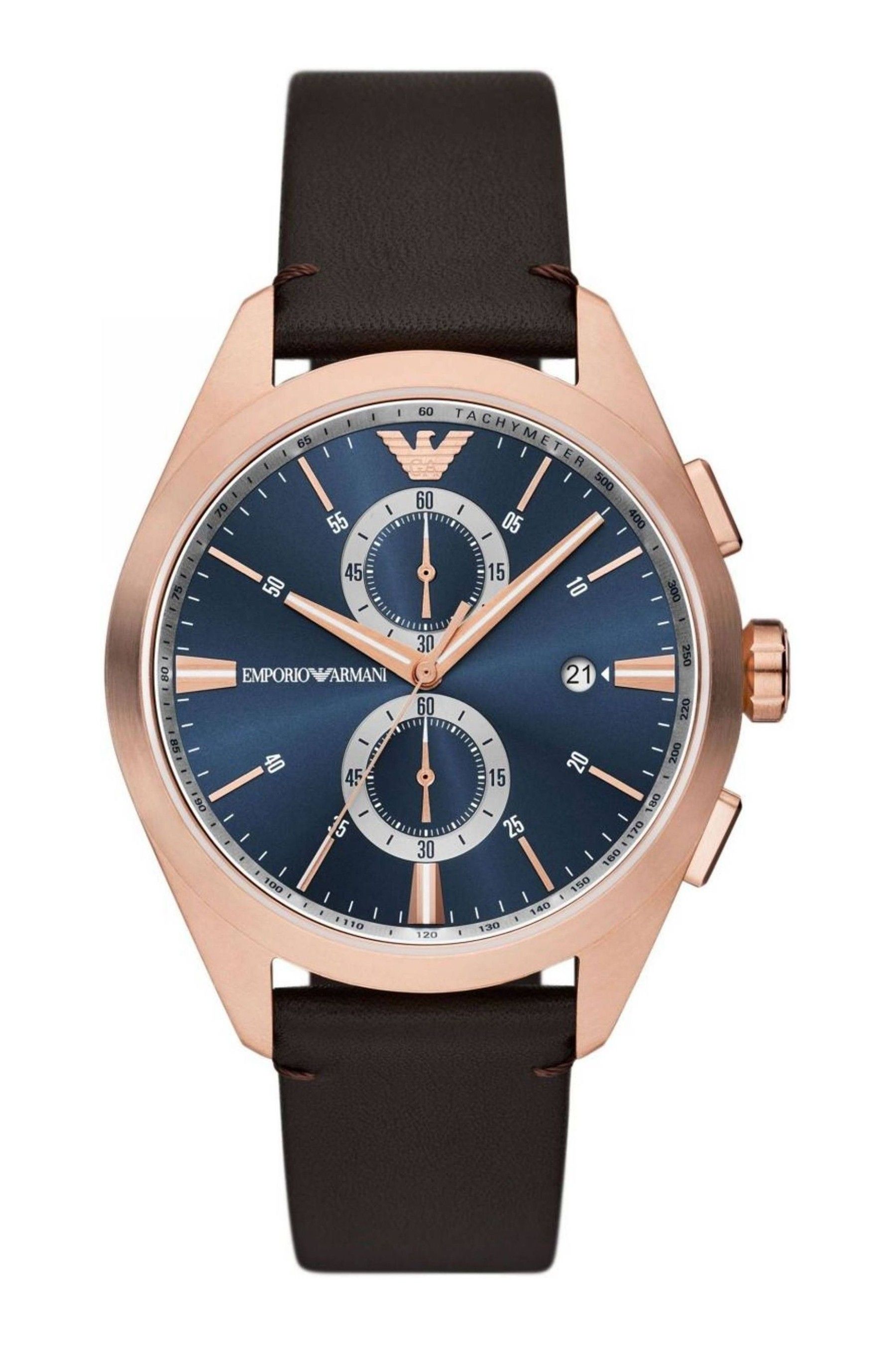 Buy Emporio Armani Gents Brown Watch from the Next UK online shop