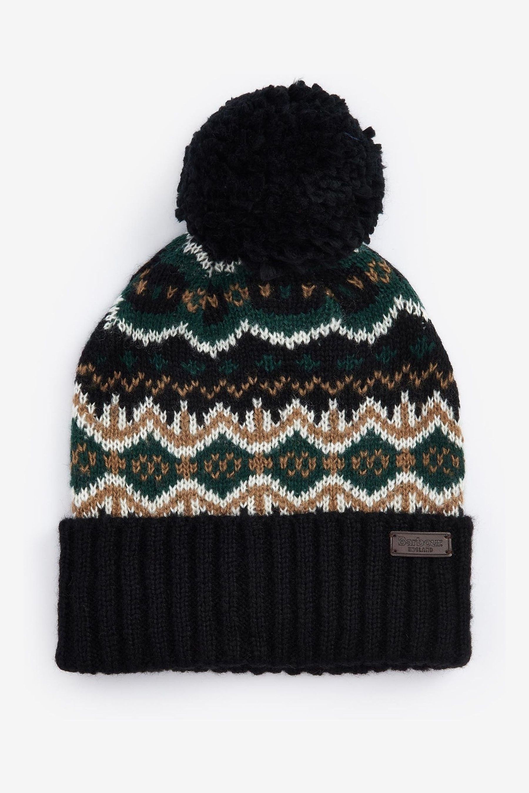 Black barbour bobble hat outlet
