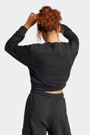 adidas Black Sportswear All Szn Fleece Crop Sweatshirt - Image 2 of 7