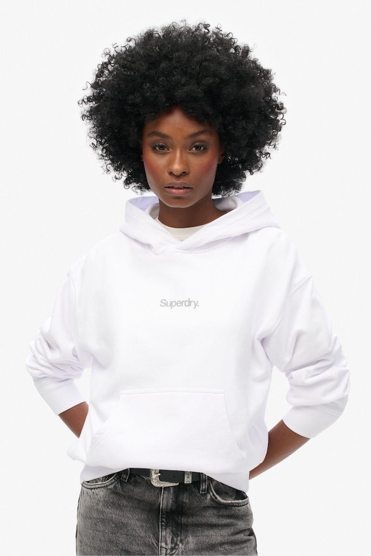 Superdry Brilliant White Core Logo City Loose Hoodie - Image 1 of 5