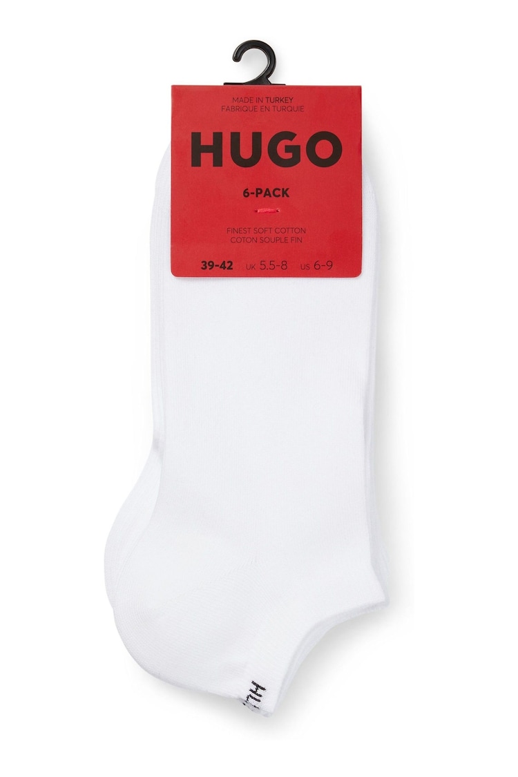 HUGO White Logo Ankle Socks 6 Pack - Image 1 of 3