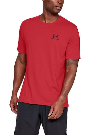 Under Armour Red Sportstyle Left Chest Logo T-Shirt
