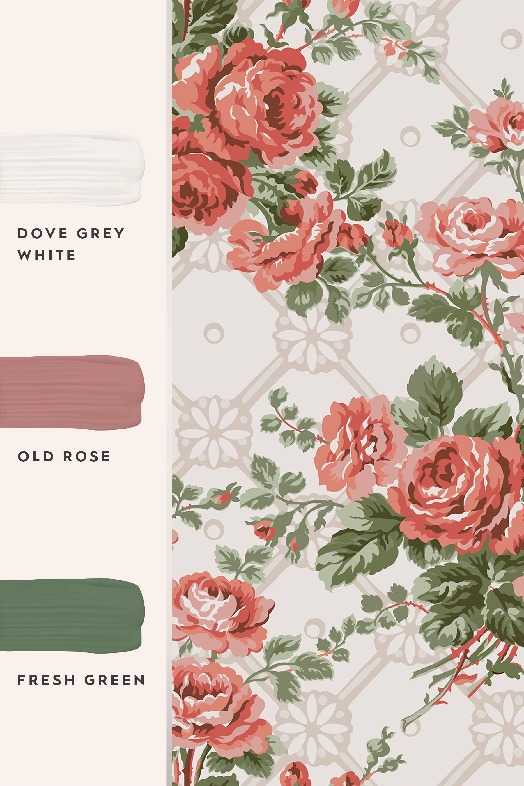 Buy Laura Ashley Old Rose Pink Country Roses Wallpaper from the