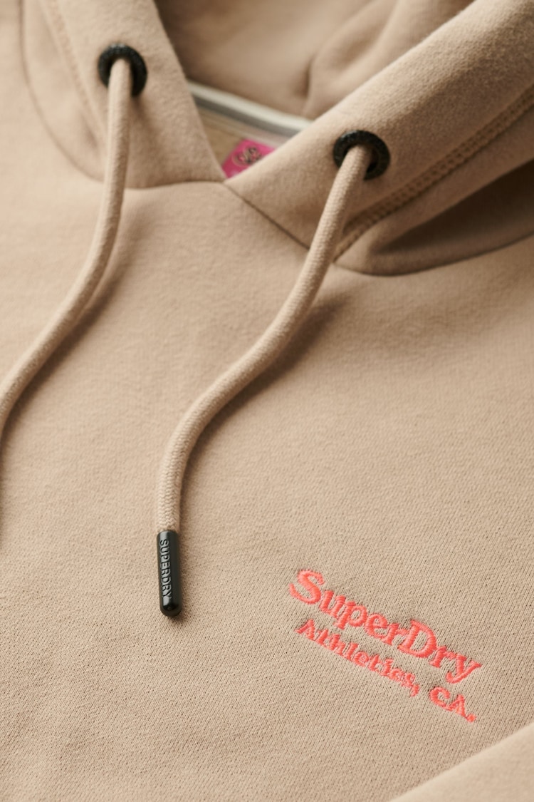 Superdry Cobblestone Grey Essential Logo Hoodie - Image 4 of 4