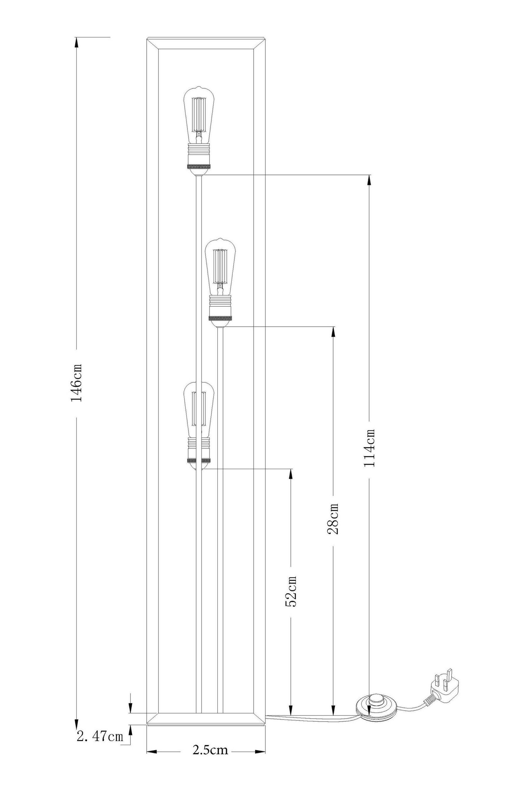 Black Brooklyn 3 Light Floor Lamp