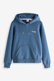 Superdry Sea Blue Essential Logo Hoodie - Image 4 of 5