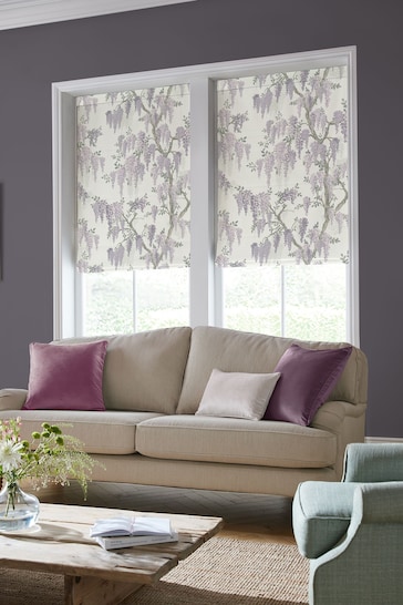 Laura Ashley Lavender Wisteria Made to Measure Roman Blinds
