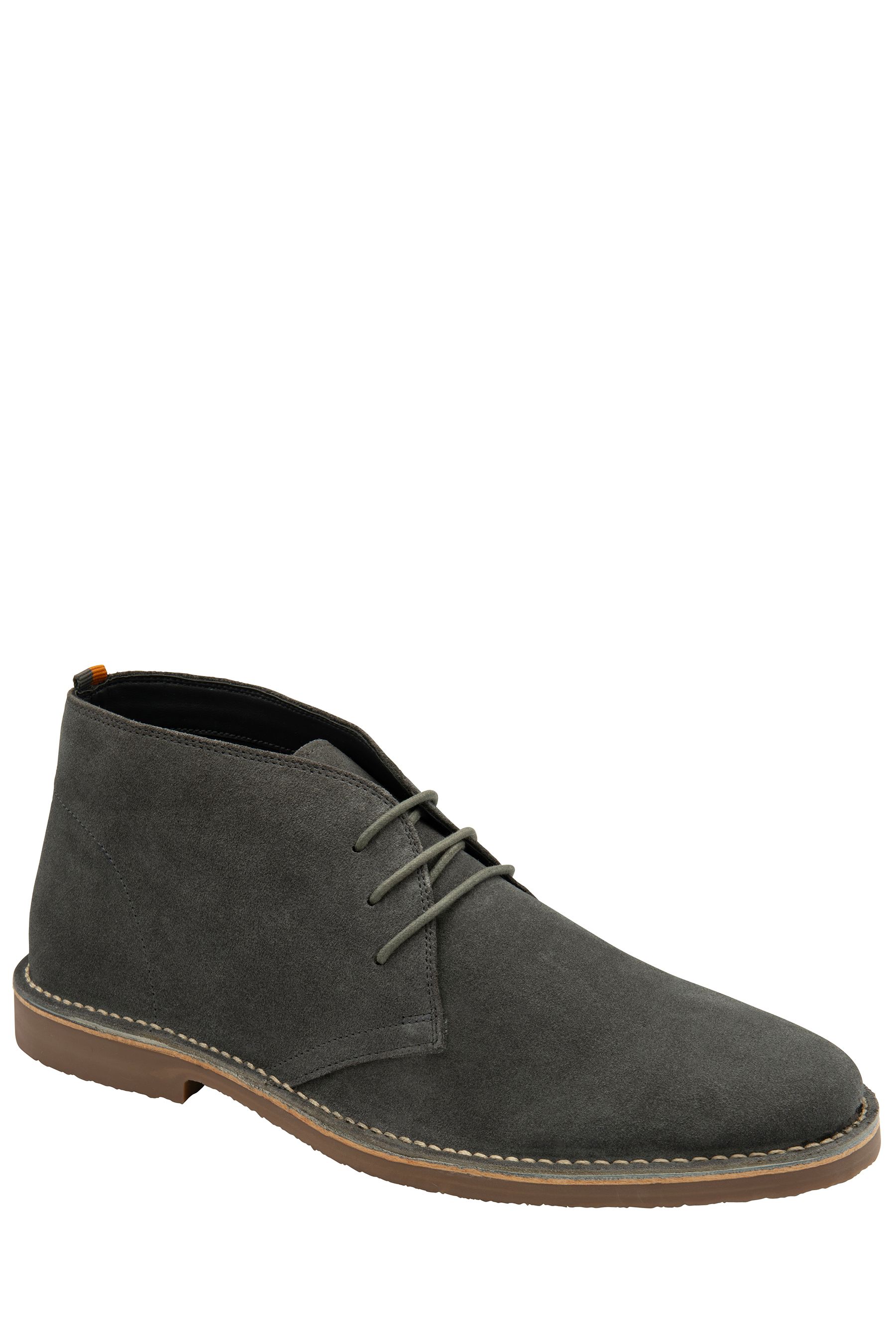Frank Wright Grey Mens Suede Lace Up Desert Boots