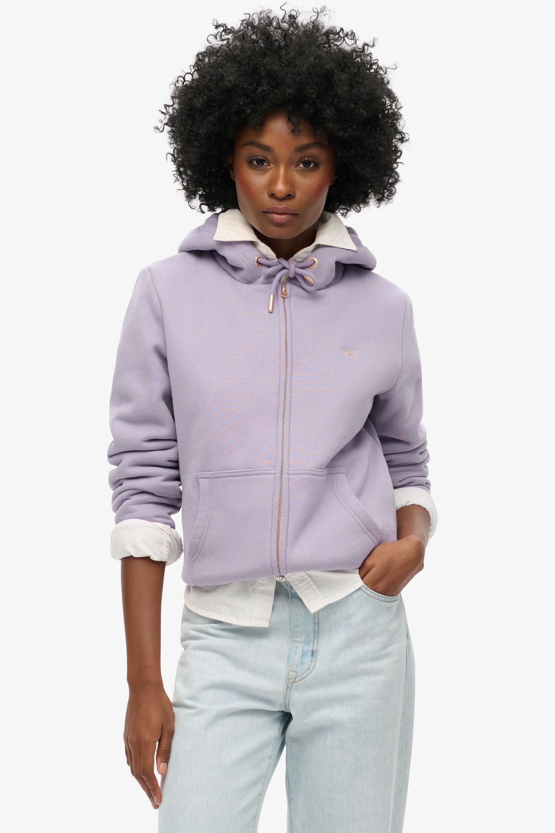 Borg lined zip up hoodie 2025