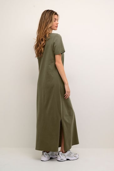 Kaffe Green Celina Short Sleeve Maxi Dress