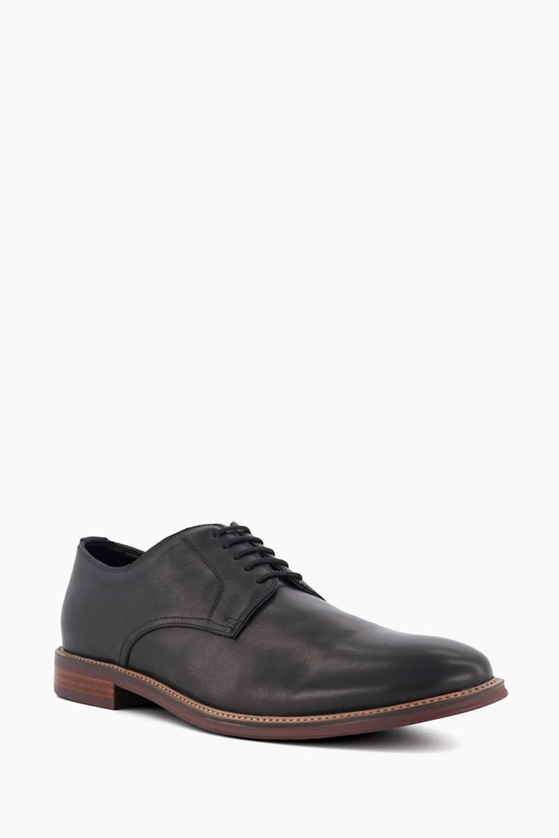 Buy Dune London Stanleyyy Soft Leather Gibson Black Shoes from the