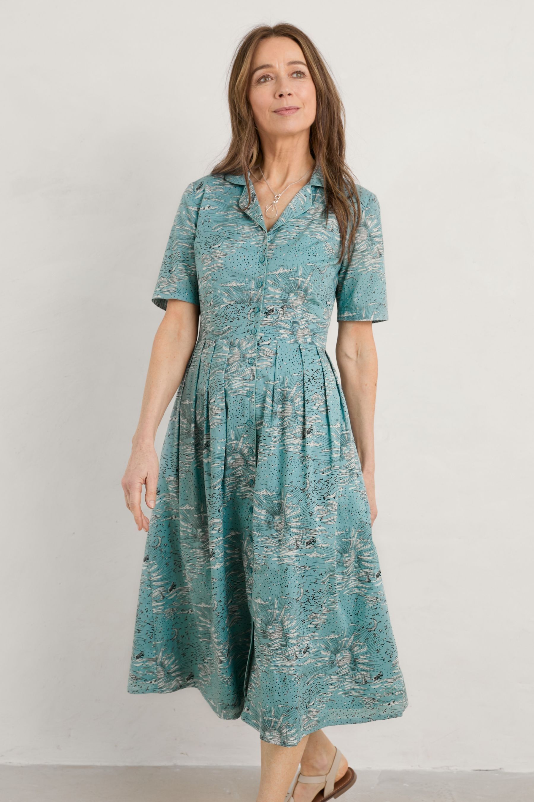 Buy Seasalt Cornwall Teal Blue Charlotte Dress from Next Luxembourg