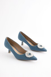 Denim Forever Comfort Jewel Trim Kitten Heels - Image 3 of 8