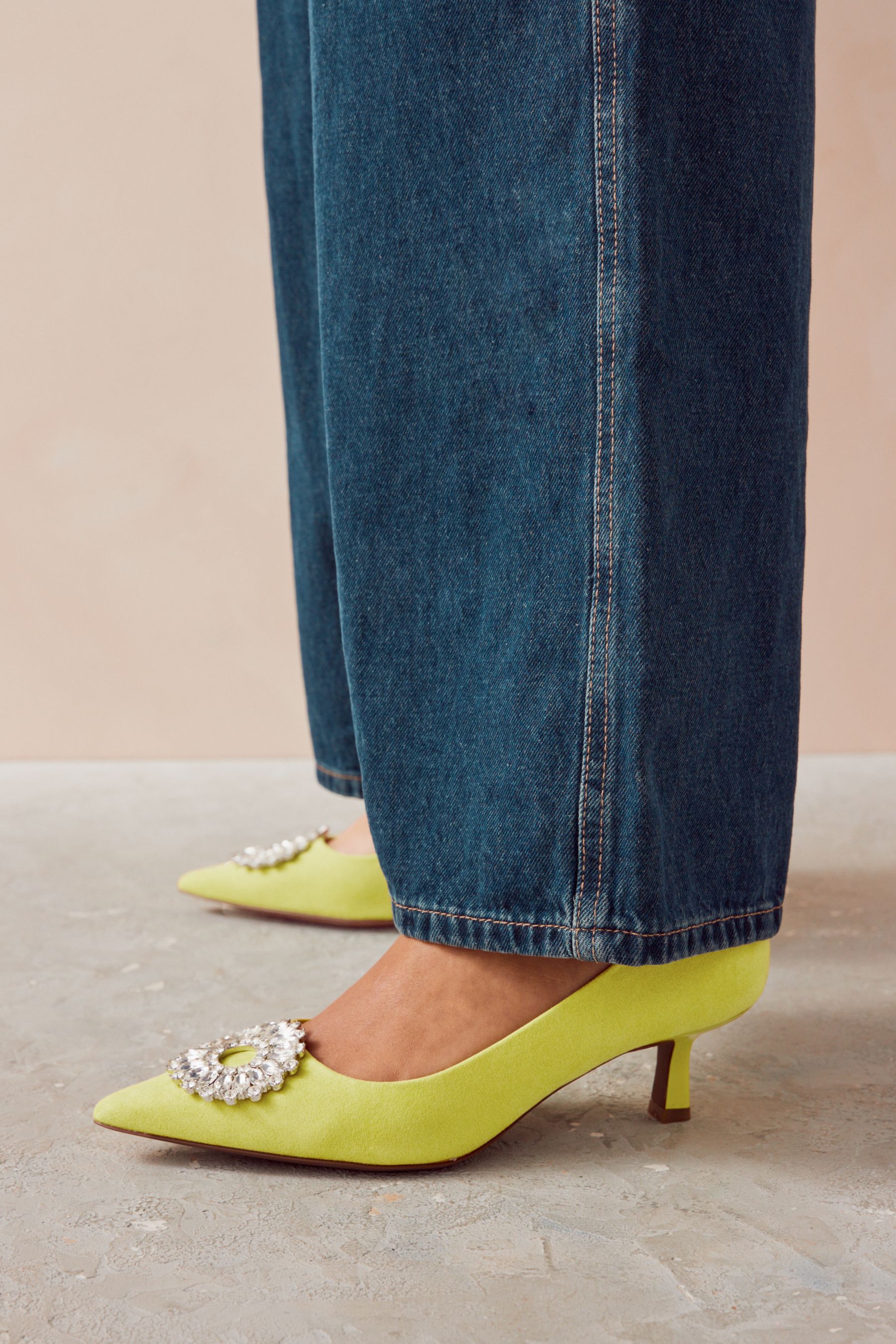 Lime green kitten heels online