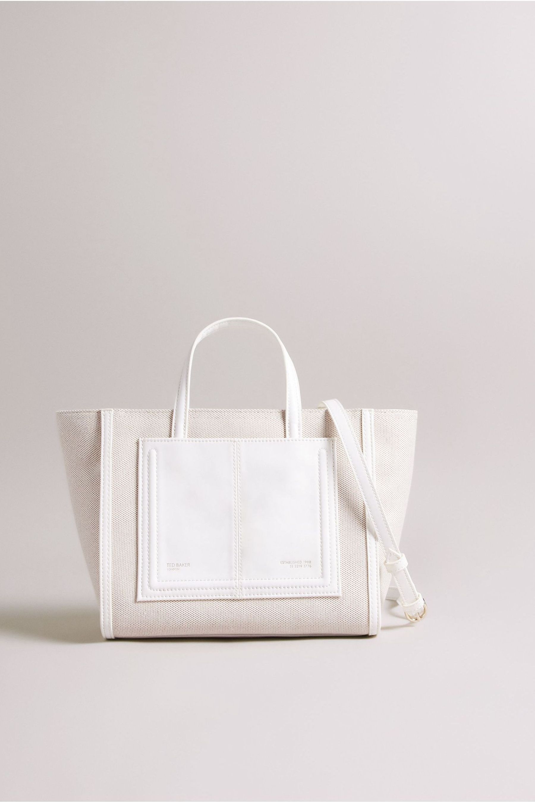 Buy Ted Baker Aksanna Medium Canvas Tote White Bag from Next Luxembourg