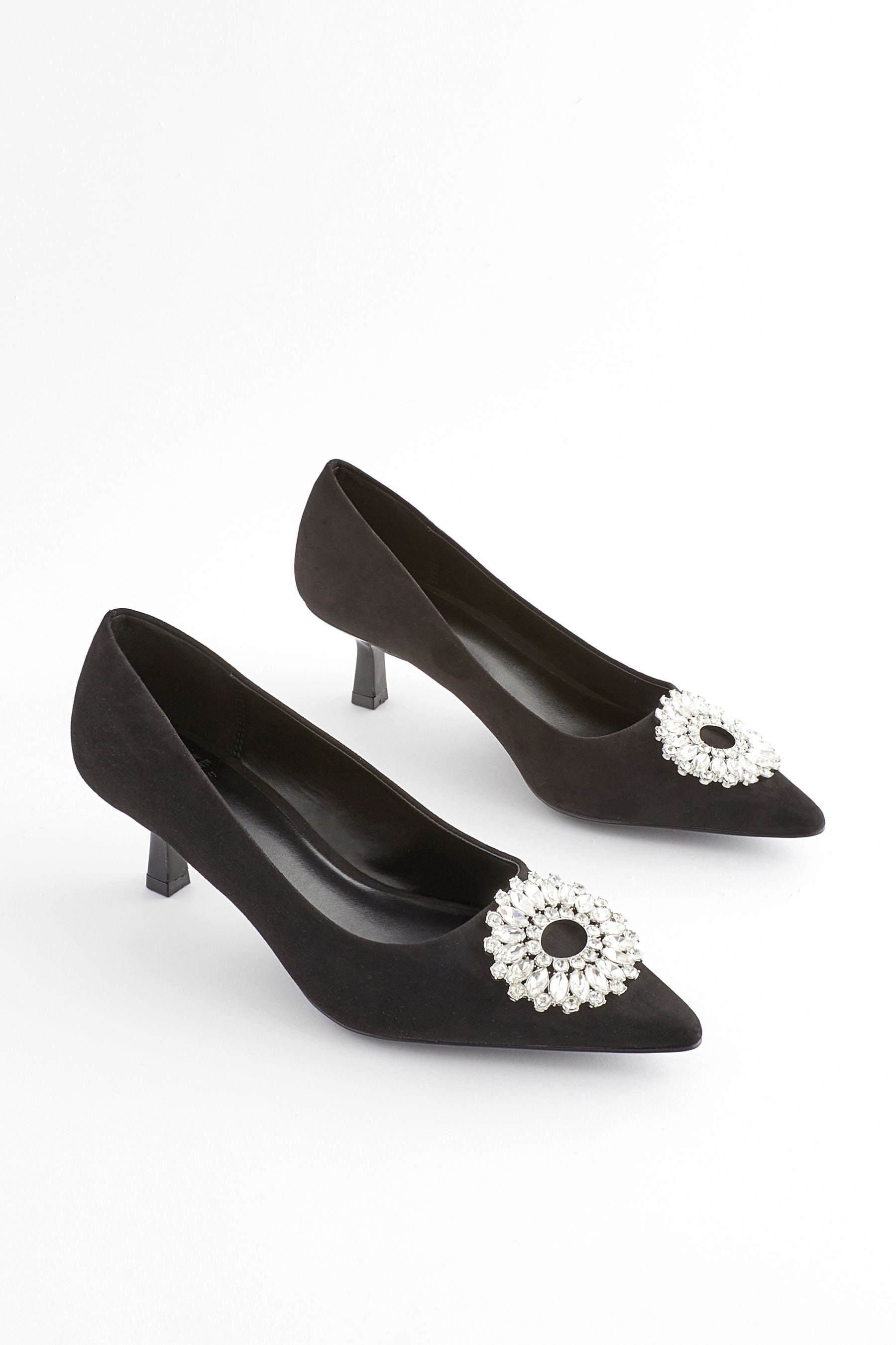 Buy Black Forever Comfort Jewel Trim Kitten Heels from the Next UK online shop