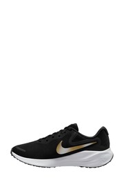 Nike Black/Gold Revolution 7 Road Running Trainers - Image 3 of 6