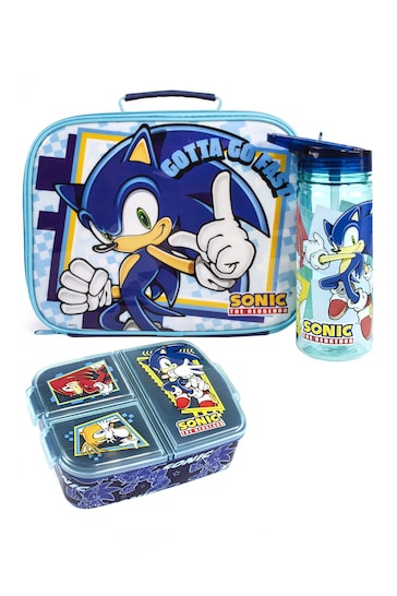 Vanilla Underground Blue Sonic the Hedgehog Girls Sonic, Tails & Knuckles Placement Print Lunch Bag Bottle and Snack Pot