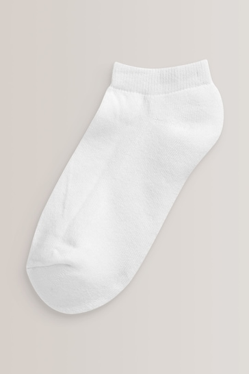 White 5 Pack Cotton Rich Cushioned Sole Trainer Socks
