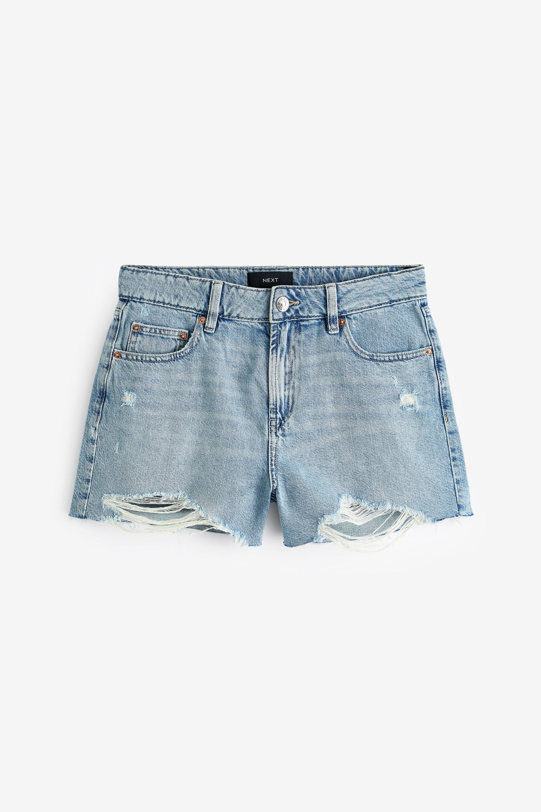 Bleach 100 Cotton Ripped Denim Shorts