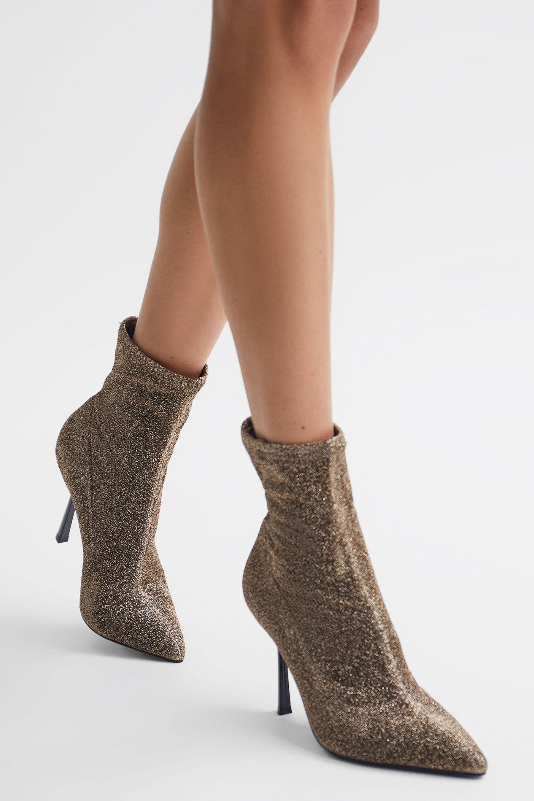 Buy Reiss Bronze Jess Metallic Sock Boots from Next France
