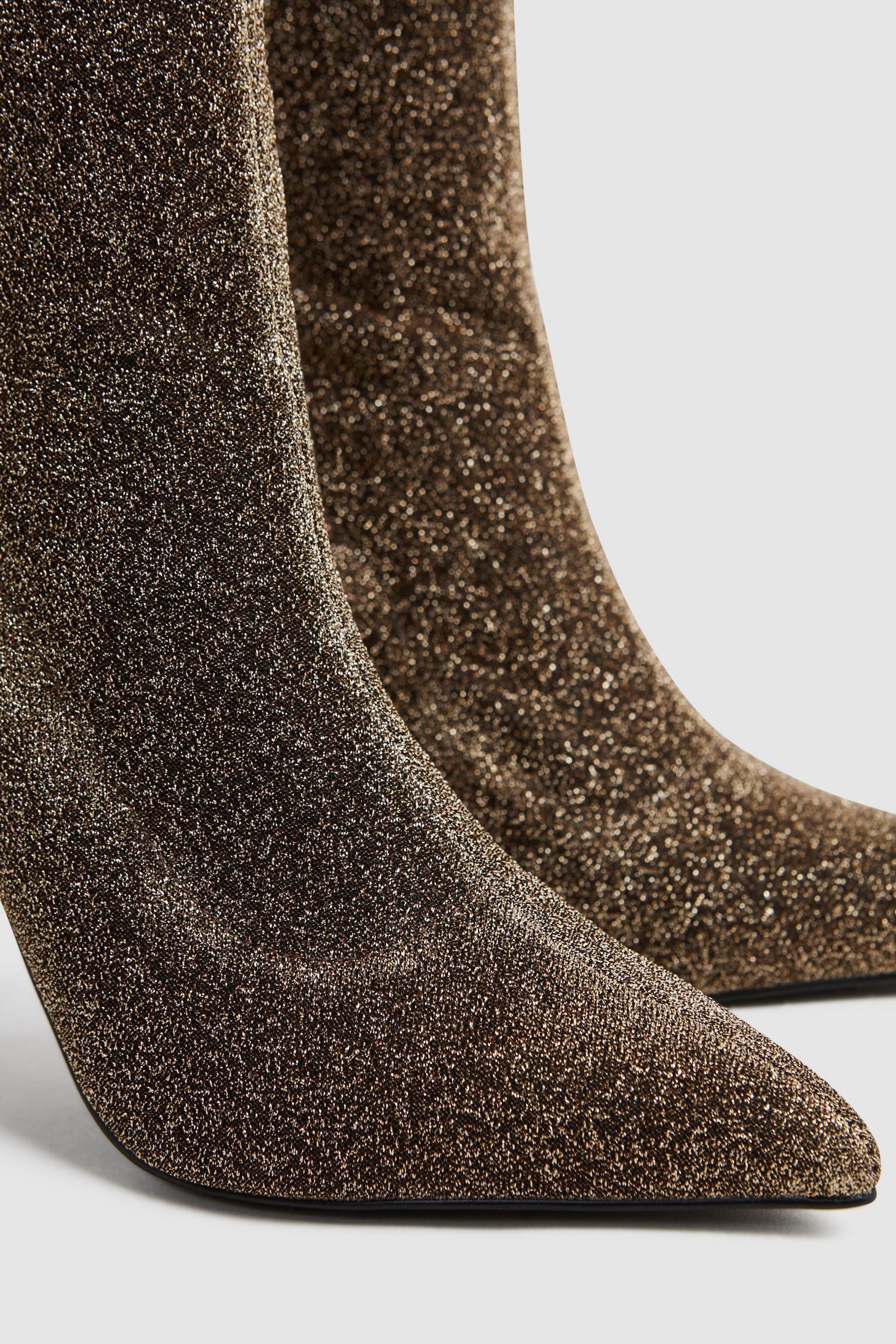 Buy Reiss Bronze Jess Metallic Sock Boots from Next Canada