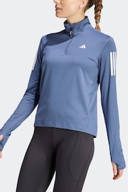 adidas Blue Own The Run Half-Zip Sweatshirt - Image 2 of 8