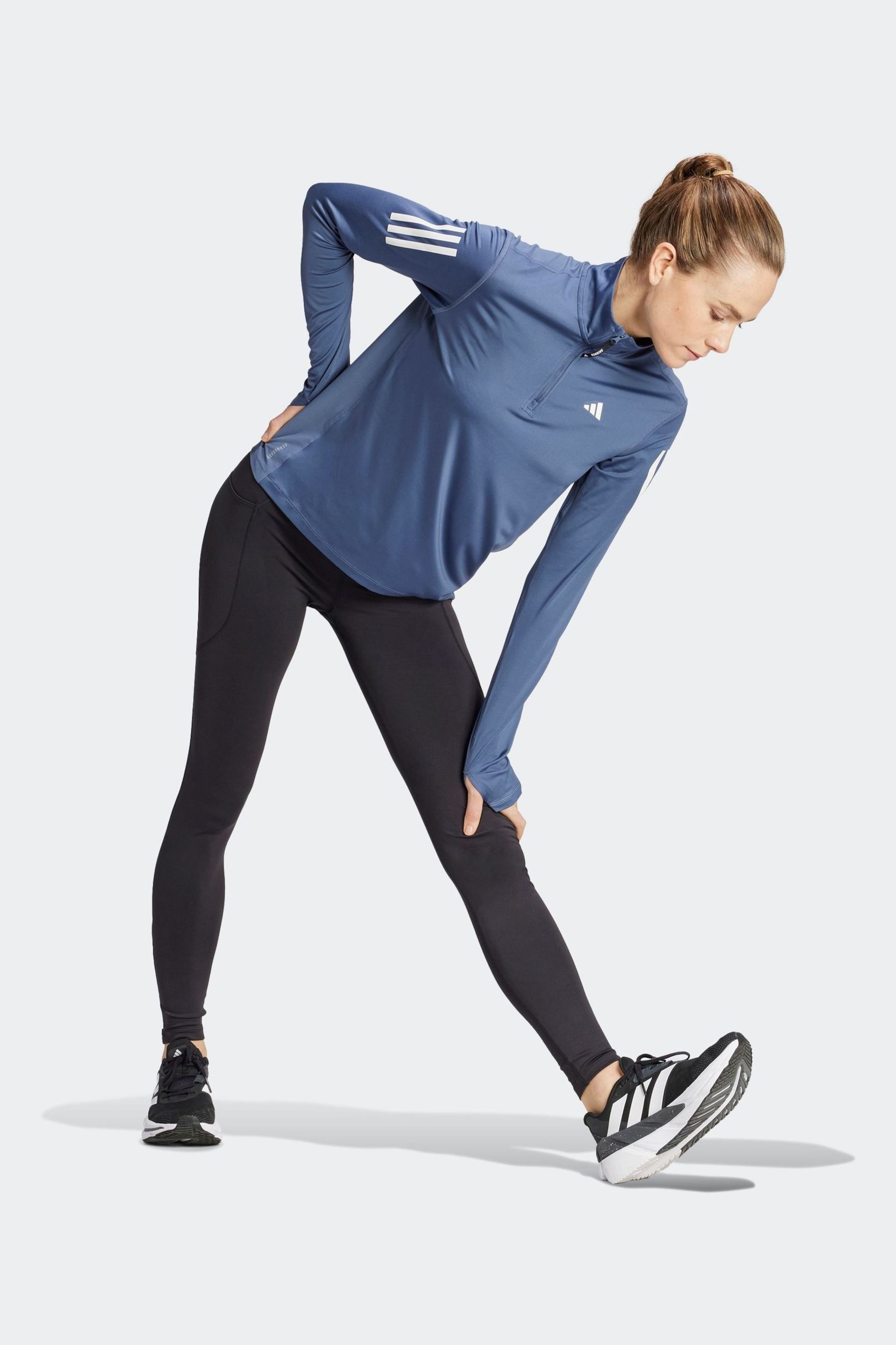 adidas Blue Own The Run Half-Zip Sweatshirt - Image 4 of 8