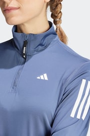 adidas Blue Own The Run Half-Zip Sweatshirt - Image 6 of 8